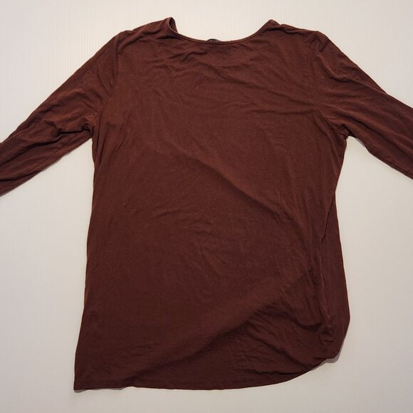 Lisette L Montreal Purple Emma Tunic Top Size L 3/4 Sleeve Jersey Knit Side Tie - Picture 4 of 4